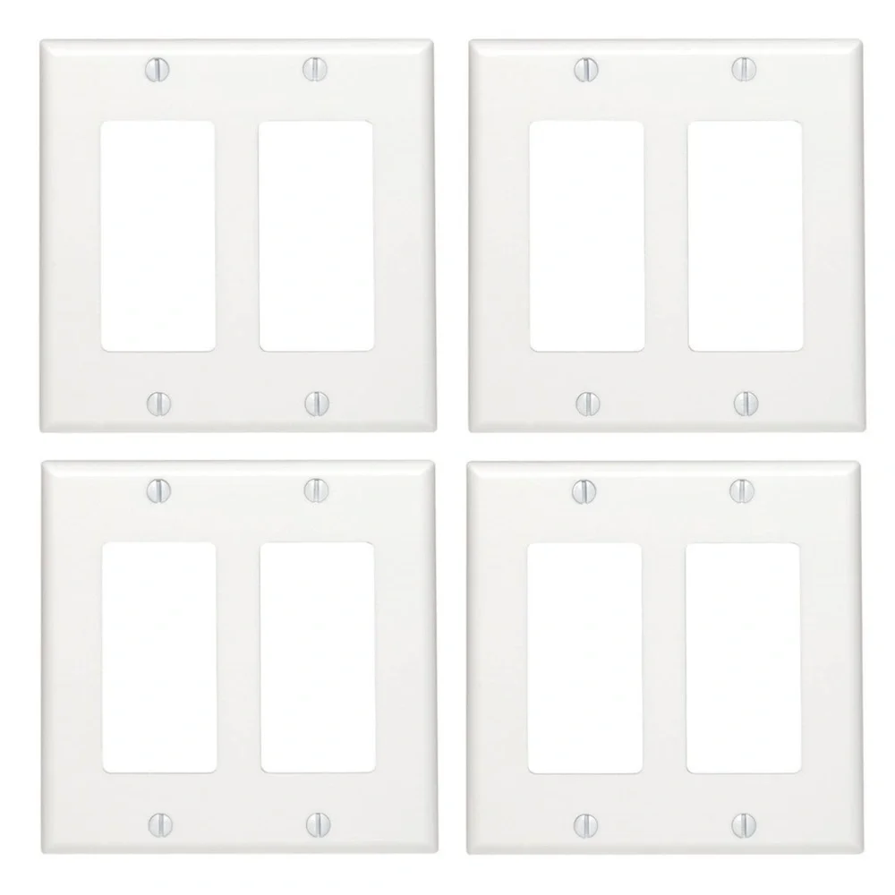 Pack of 4 Leviton 2-Gang GFCI Outlet Cover Plates